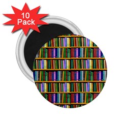 Books On A Shelf 2 25  Magnets (10 Pack)  by TetiBright