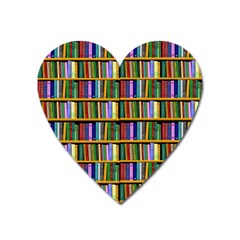 Books On A Shelf Heart Magnet by TetiBright