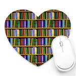 Books On A Shelf Heart Mousepad Front