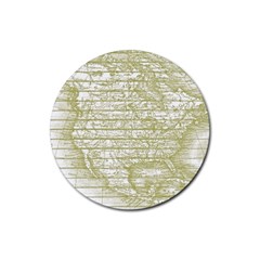 Vintage America`s Map Rubber Round Coaster (4 Pack) by ConteMonfrey