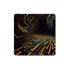 Data Technology Coding Pattern Square Magnet by Jancukart