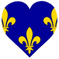 Ile De France Flag Wooden Puzzle Heart by tony4urban