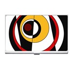 Circles and Lines Abstraction 73 Red Amber  Business Card Holder Front