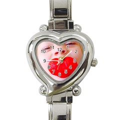 Strawberry Love Heart Italian Charm Watch by StarvingArtisan