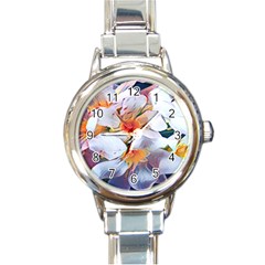 Daisy Painting  Round Italian Charm Watch by StarvingArtisan
