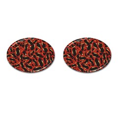 Ugly Open Mouth Graphic Motif Print Pattern Cufflinks (oval) by dflcprintsclothing