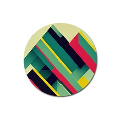 Pattern Abstract Geometric Design Magnet 3  (round) by danenraven