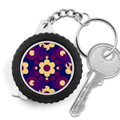 Flowers Pearls And Donuts Purple Burgundy Peach Navy Measuring Tape by Mazipoodles