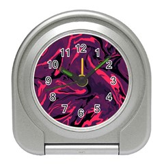 Abstract Pattern Texture Art Travel Alarm Clock by Ravend
