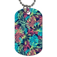 Neon Leaves Dog Tag (one Side) by fructosebat