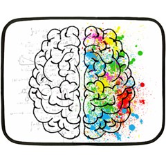 Brain-mind-psychology-idea-drawing One Side Fleece Blanket (mini) by Jancukart