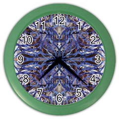 Denim Blend Repeats I Color Wall Clock by kaleidomarblingart