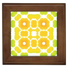 Yellow Seamless Pattern Framed Tile by Ravend