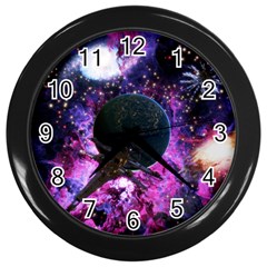 Spaceship Alien Futuristic Wall Clock (black) by Ravend