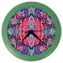 Abstract Arabesque Color Wall Clock by kaleidomarblingart