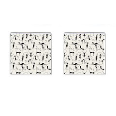 Pattern Cats Black Feline Kitten Cufflinks (square) by Ravend