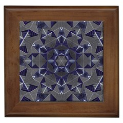 Kaleidoscope Geometric Pattern Framed Tile by Ravend