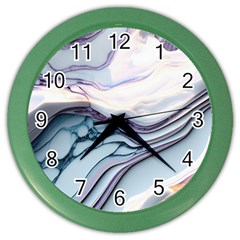 Marble Abstract White Pink Dark Art Color Wall Clock by Pakemis