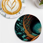 Big Data Abstract Abstract Background Backgrounds UV Print Round Tile Coaster Front