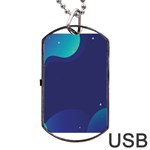 Abstract Blue Texture Space Dog Tag USB Flash (Two Sides) Front