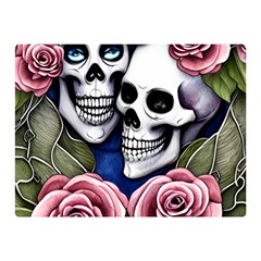 Skulls And Flowers Premium Plush Fleece Blanket (mini) by GardenOfOphir