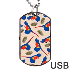 Bird Animals Parrot Pattern Dog Tag Usb Flash (one Side) by Ravend