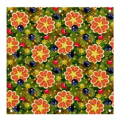 Fruits Star Blueberry Cherry Leaf Banner And Sign 4  X 4  by Pakemis