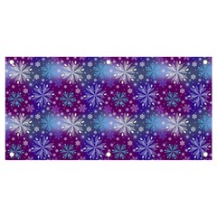 Snow White Blue Purple Tulip Banner And Sign 4  X 2  by Pakemis