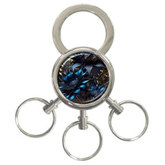 Flower Metal Flowers Sculpture 3-ring Key Chain by Ravend
