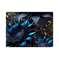 Flower Metal Flowers Sculpture One Side Premium Plush Fleece Blanket (mini) by Ravend