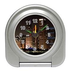 Chicago City Architecture Downtown Travel Alarm Clock by Ravend
