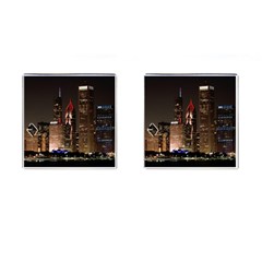 Chicago City Architecture Downtown Cufflinks (square) by Ravend