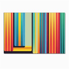 Colorful Rainbow Striped Pattern Postcard 4 x 6  (pkg Of 10) by Uceng