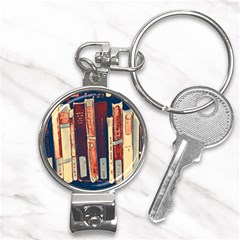 Books Shelf Library Book Shelf Nail Clippers Key Chain by Uceng