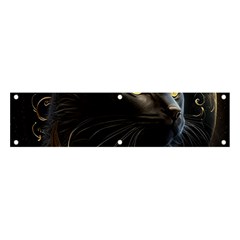Ai Generated Cat Moon Feline Cute Banner And Sign 4  X 1  by Ravend