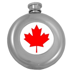 Canada Flag Canadian Flag View Round Hip Flask (5 Oz) by Ravend