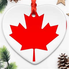 Canada Flag Canadian Flag View Heart Ornament (two Sides) by Ravend