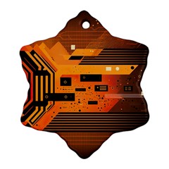 Technology Design Tech Computer Future Business Snowflake Ornament (two Sides) by Ravend