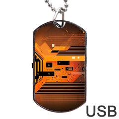 Technology Design Tech Computer Future Business Dog Tag Usb Flash (one Side) by Ravend