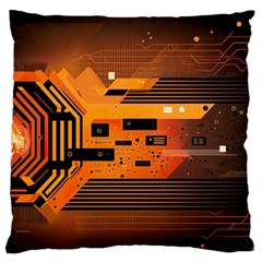 Technology Design Tech Computer Future Business Standard Premium Plush Fleece Cushion Case (two Sides) by Ravend