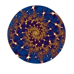 Fractal Spiral Art Pattern Blue Design Mini Round Pill Box (pack Of 3) by Ravend