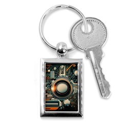 Illustrations Technology Robot Internet Processor Key Chain (rectangle) by Ravend