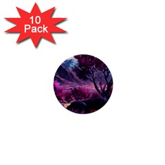 Landscape Landscape Painting Purple Purple Trees 1  Mini Buttons (10 Pack)  by danenraven