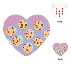 Cookies Chocolate Chips Chocolate Cookies Sweets Playing Cards Single Design (heart) by Ravend