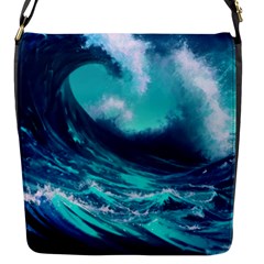 Tsunami Tidal Wave Ocean Waves Sea Nature Water Flap Closure Messenger Bag (s) by Ravend