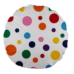 Polka Dot Large 18  Premium Round Cushions by 8989