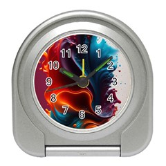Ai Generated Swirl Splash Blaze Design Art Travel Alarm Clock by Ravend