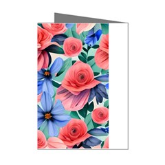 Classy Watercolor Flowers Mini Greeting Cards (pkg Of 8) by GardenOfOphir