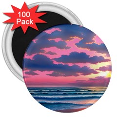 Sunset Over The Beach 3  Magnets (100 Pack) by GardenOfOphir