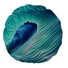 Summer Ocean Waves Large 18  Premium Round Cushions by GardenOfOphir
